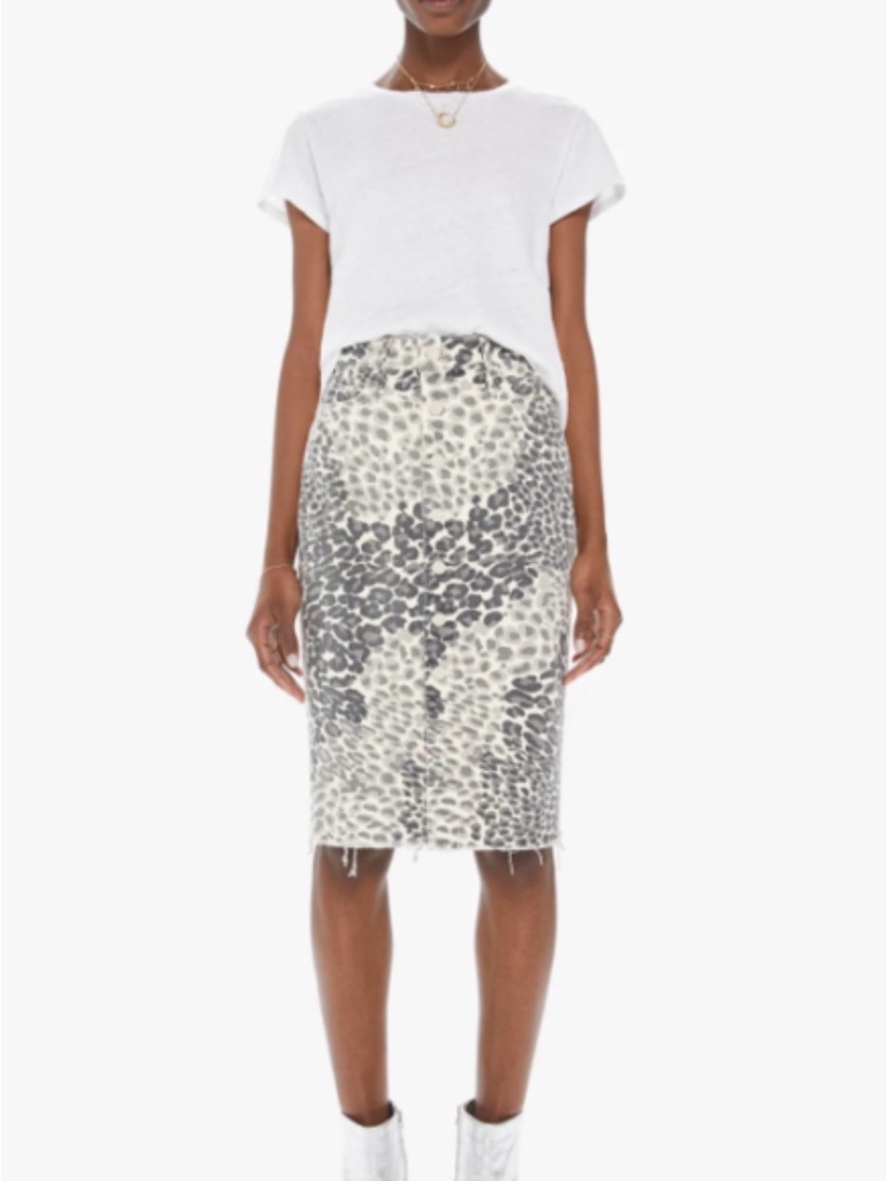 MOTHER DENIM
HIGH WAISTED BUTTON DOWN KNEE SKIRT - SHADOW
LEOPARD 30